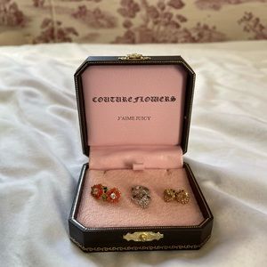 Set of THREE different Y2K juicy earrings